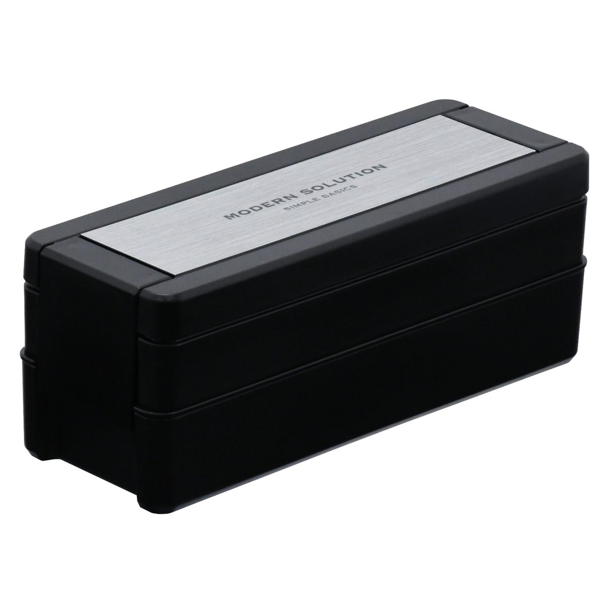 弁当箱 2段 950ml イージーケアランチボックス ( お弁当箱 ランチボックス レンジ対応 食洗機対応 二段 大容量 男子 レンジOK 食洗機OK お弁当 弁当 仕切り付き 箸付き パッキン一体式 男性 ) 【シルバー】 シルバー