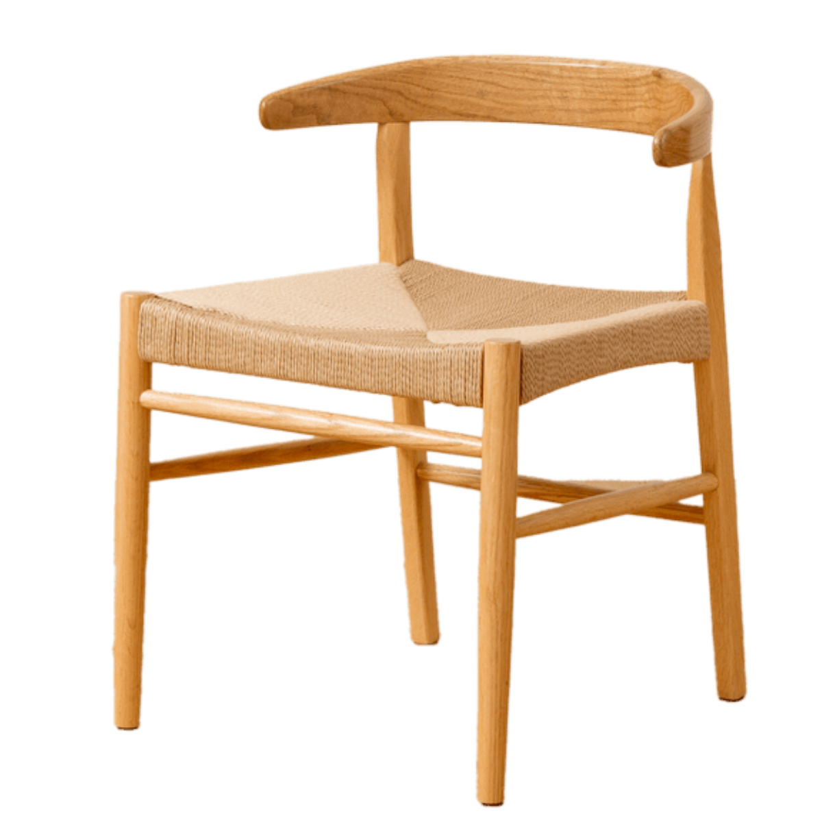 ダイニングチェア 2脚セット 座面高45cm ペーパーコード ( ダイニング チェア 木製 天然木 イス 椅子 北欧 デスクチェア 肘掛け 座面 広い 通気性 食卓椅子 リビングチェア 引っ掛けられる アームチェア おしゃれ )