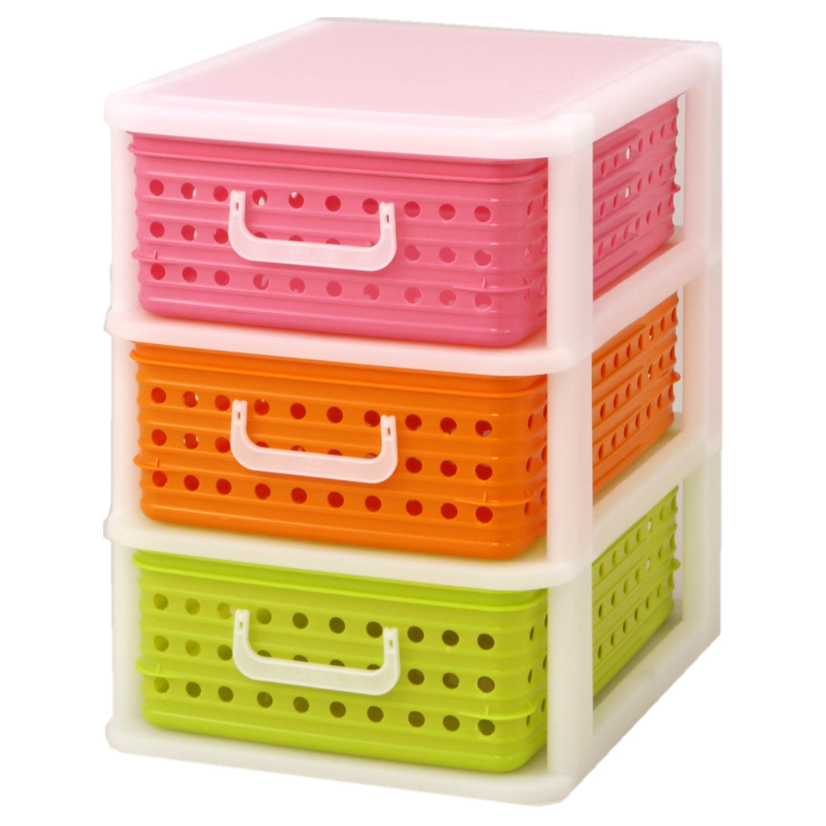 収納ケース A4 幅27.8cm 3段 卓上 ピッコロバスケット ( かご カゴ 収納ボックス 卓上収納 引き出し 子供部屋 小物収納 バスケット プラスチック製 子供 子ども 机 整理整頓 収納 ゲーム ソフト 文房具 文具 プリント )
