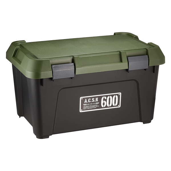 収納ボックス 幅60×奥行38×高さ33.3cm アクティブストッカー 頑丈箱 ( 38L 日本製 座れる 収納ケース 収納 ボックス フタ付き カーキ ベージュ ケース 工具箱 プラスチック おしゃれ アウトドア 防災 防災グッズ 防災用品 ) 【カーキ】 カーキ
