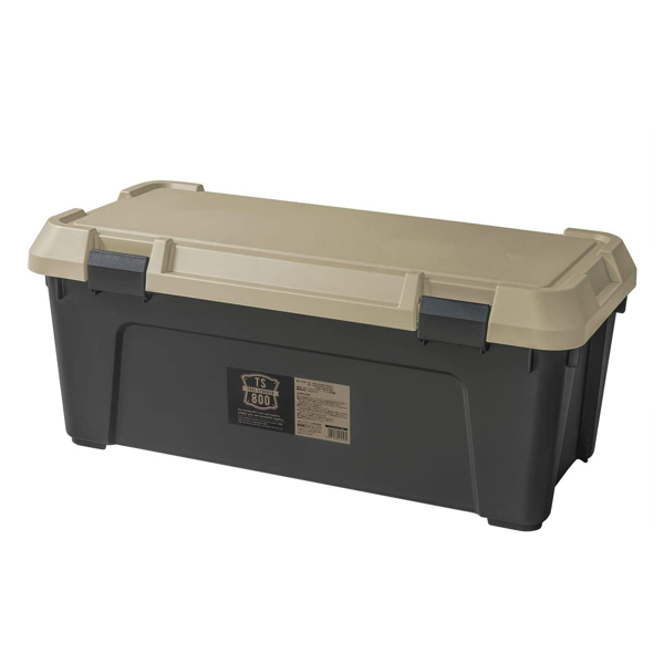 収納ボックス 幅80×奥行38×高さ33.3cm ツールストッカー 頑丈箱 ( 54L 日本製 座れる 収納ケース 収納 ボックス フタ付き カーキ ベージュ ケース 工具箱 プラスチック おしゃれ アウトドア 防災 防災グッズ 防災用品 ) 【ベージュ】 ベージュ