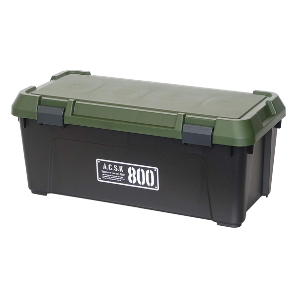 収納ボックス 幅80×奥行38×高さ33.3cm ツールストッカー 頑丈箱 ( 54L 日本製 座れる 収納ケース 収納 ボックス フタ付き カーキ ベージュ ケース 工具箱 プラスチック おしゃれ アウトドア 防災 防災グッズ 防災用品 ) 【カーキ】 カーキ