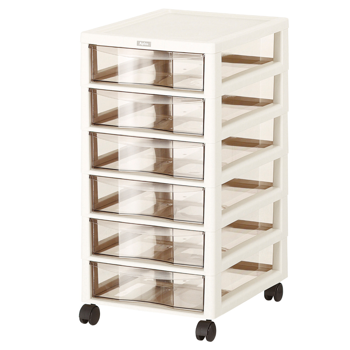 書類ケース フロアケース アプロス B4 深型 6段 幅32.3×奥行40.6×高さ64.7cm ( レターケース 引き出し 書類 収納ケース 収納 デスク収納 サイドチェスト 透明 ケース 引出し プリント 書類収納 衣類収納 ) 【アイボリー】 アイボリー