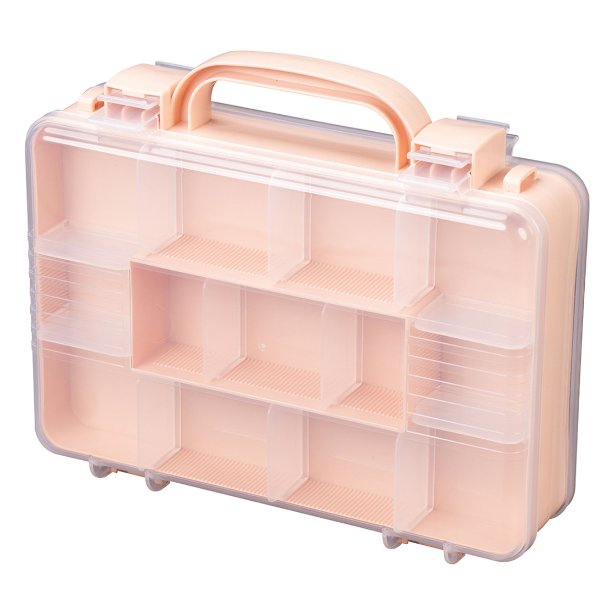 収納ボックス ツインコレクションケース 300 推し活 ケース 持ち手付き ( ホワイト クリア ピンク イエロー グリーン ブルー パープル グレー ベージュ 推し活グッズ 推し かわいい おしゃれ 飾れる 飾る ディスプレイ かばん型 ) 【コーラル】 コーラル