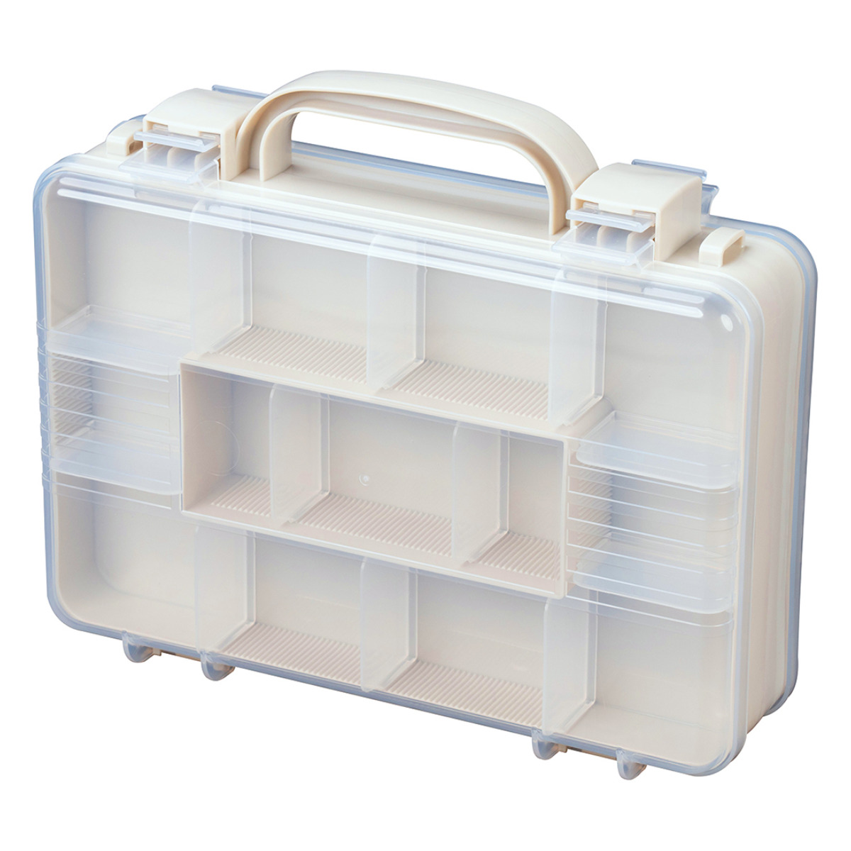 収納ボックス ツインコレクションケース 300 推し活 ケース 持ち手付き ( ホワイト クリア ピンク イエロー グリーン ブルー パープル グレー ベージュ 推し活グッズ 推し かわいい おしゃれ 飾れる 飾る ディスプレイ かばん型 ) 【グレージュ】 グレージュ