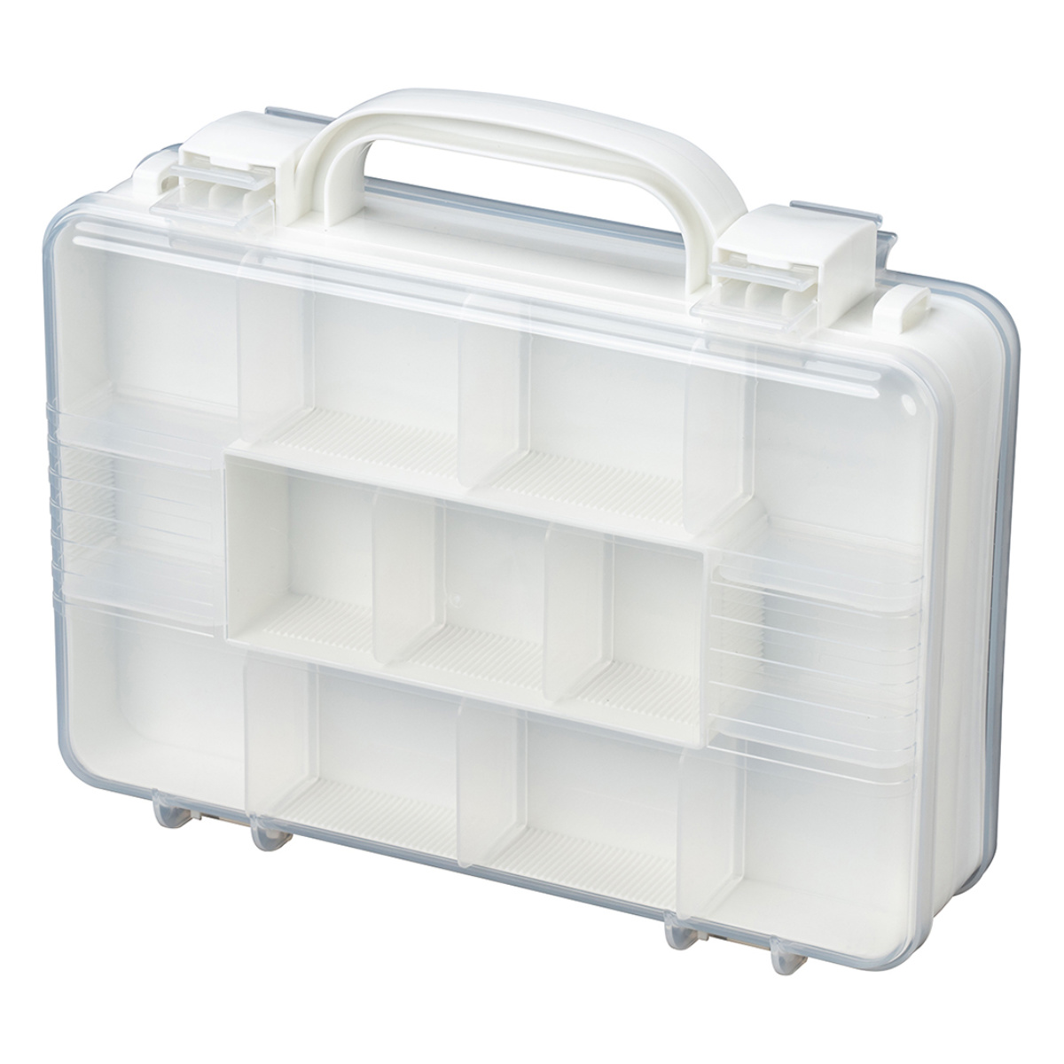 収納ボックス ツインコレクションケース 300 推し活 ケース 持ち手付き ( ホワイト クリア ピンク イエロー グリーン ブルー パープル グレー ベージュ 推し活グッズ 推し かわいい おしゃれ 飾れる 飾る ディスプレイ かばん型 ) 【ホワイト】 ホワイト