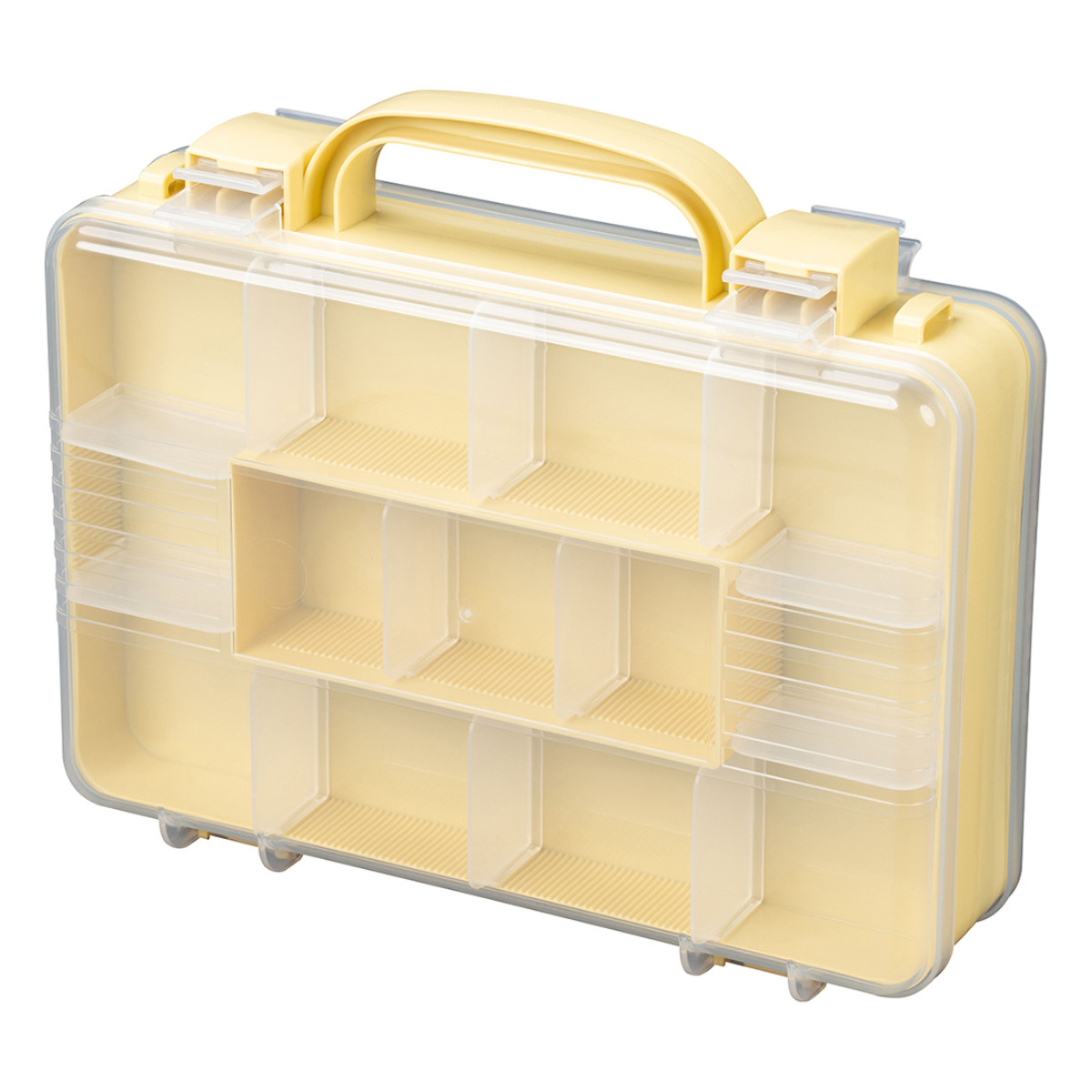収納ボックス ツインコレクションケース 300 推し活 ケース 持ち手付き ( ホワイト クリア ピンク イエロー グリーン ブルー パープル グレー ベージュ 推し活グッズ 推し かわいい おしゃれ 飾れる 飾る ディスプレイ かばん型 ) 【イエロー】 イエロー