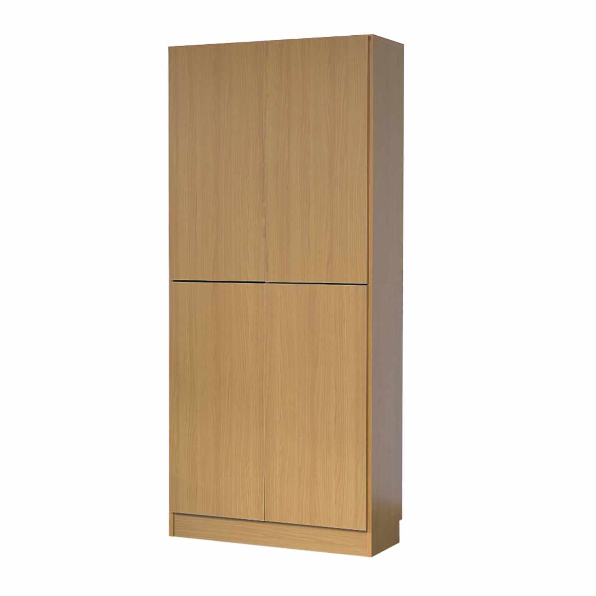 本棚 扉付き 幅81cm 高さ180.5cm 全棚可動 ( ブックシェルフ 1cmピッチ 可動棚 収納 棚 ラック 扉付 シェルフ 深型 家具 コミックラック 大容量 飾り棚 ダークブラウン ホワイト ライトブラウン ) 【ライトブラウン】 ライトブラウン