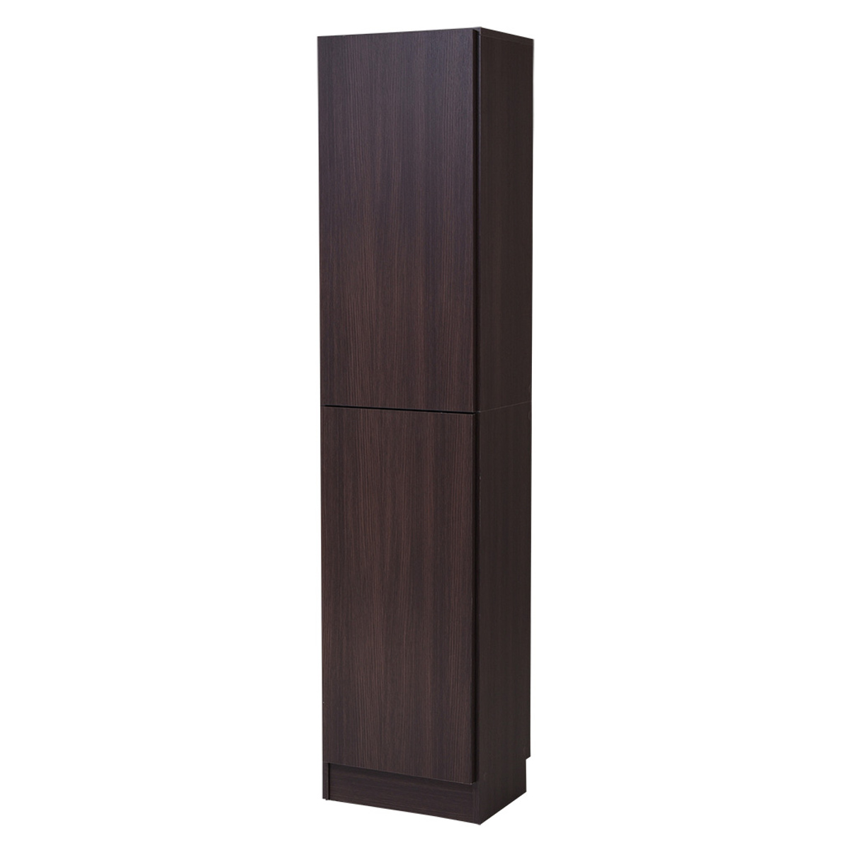 本棚 扉付き 幅41.5cm 高さ180.5cm 全棚可動 ( ブックシェルフ 1cmピッチ 可動棚 ラック 大容量 収納 家具 壁面収納 シェルフ 深型 スリム ダークブラウン ホワイト ライトブラウン ) 【ダークブラウン】 ダークブラウン