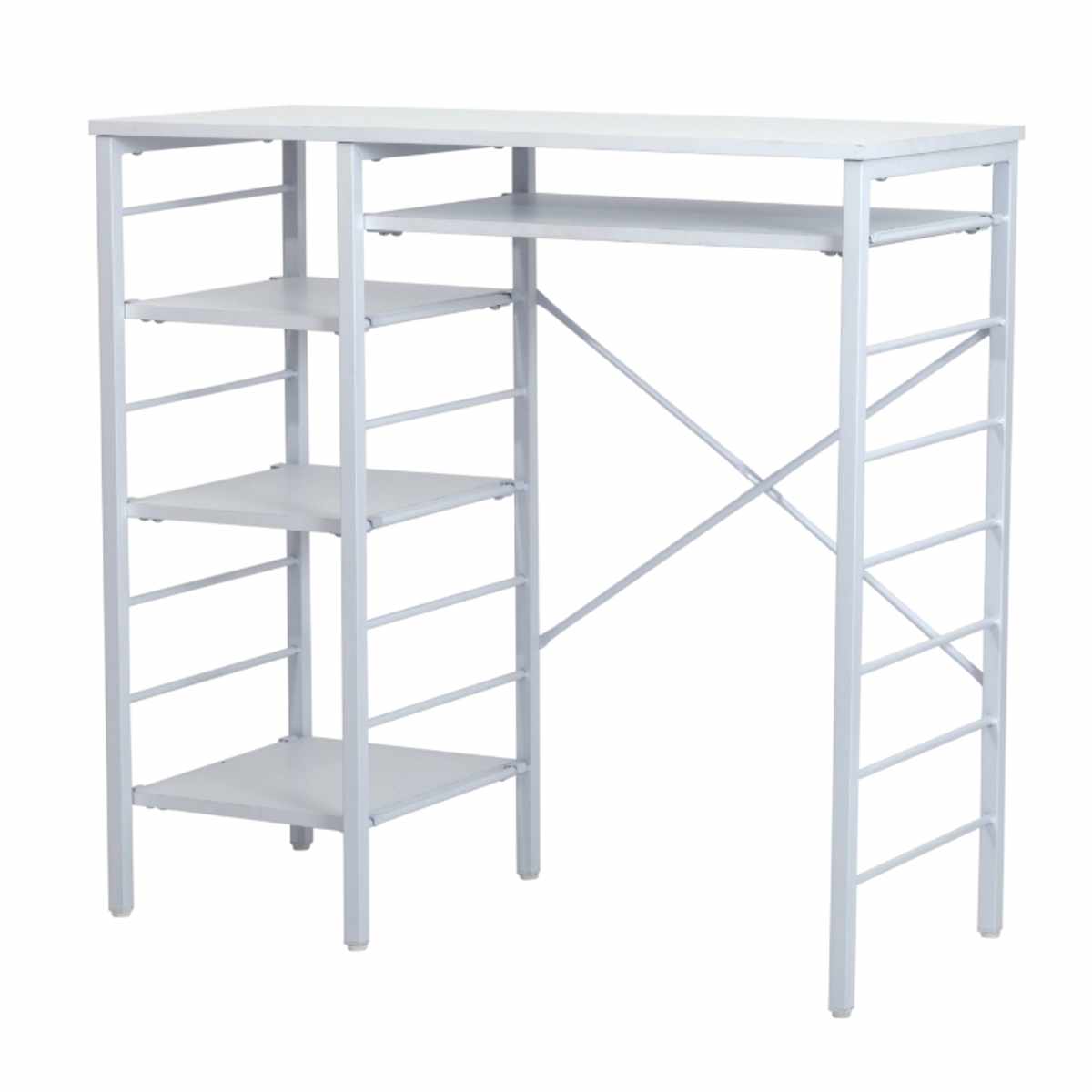 ゴミ箱上 キッチンカウンター 幅90cm 左右組み替え 耐荷重45kg メラミン ( ゴミ箱上ラック ラック 棚 カウンター 収納 家具 ごみ箱上 省スペース 食器収納 家電収納 ブラック×ブラウン ホワイト×ホワイト ) 【ホワイト×ホワイト】 ホワイト×ホワイト