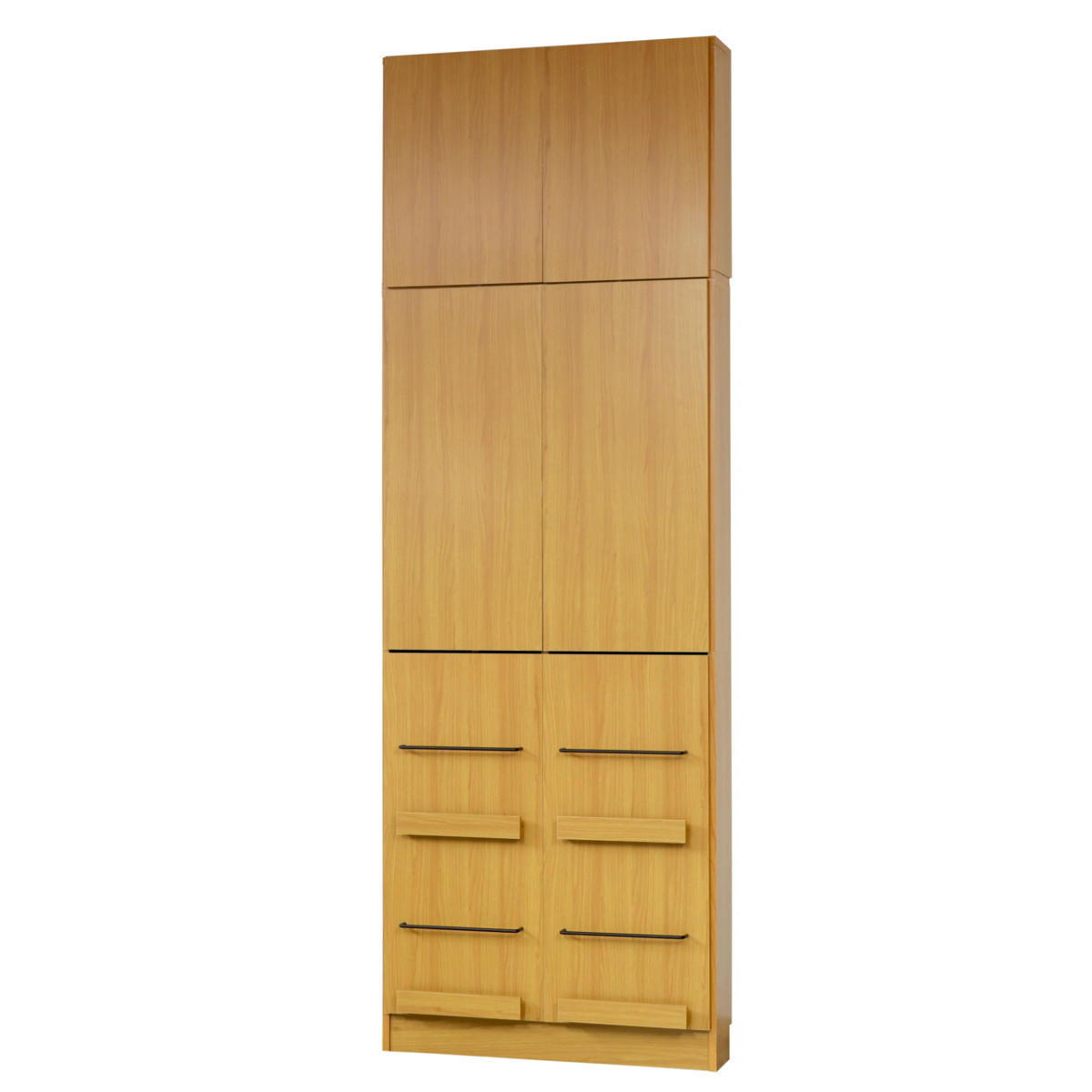 本棚 幅81cm 上置きセット 1cmピッチ ディスプレイラック スリム 薄型 扉付棚 ( ラック 棚 1cm刻み 可動棚 奥行スリム 上置き棚 飾り棚 ディスプレイ 雑誌 壁面 大容量 ダークブラウン ホワイト ライトブラウン ) 【ライトブラウン】 ライトブラウン