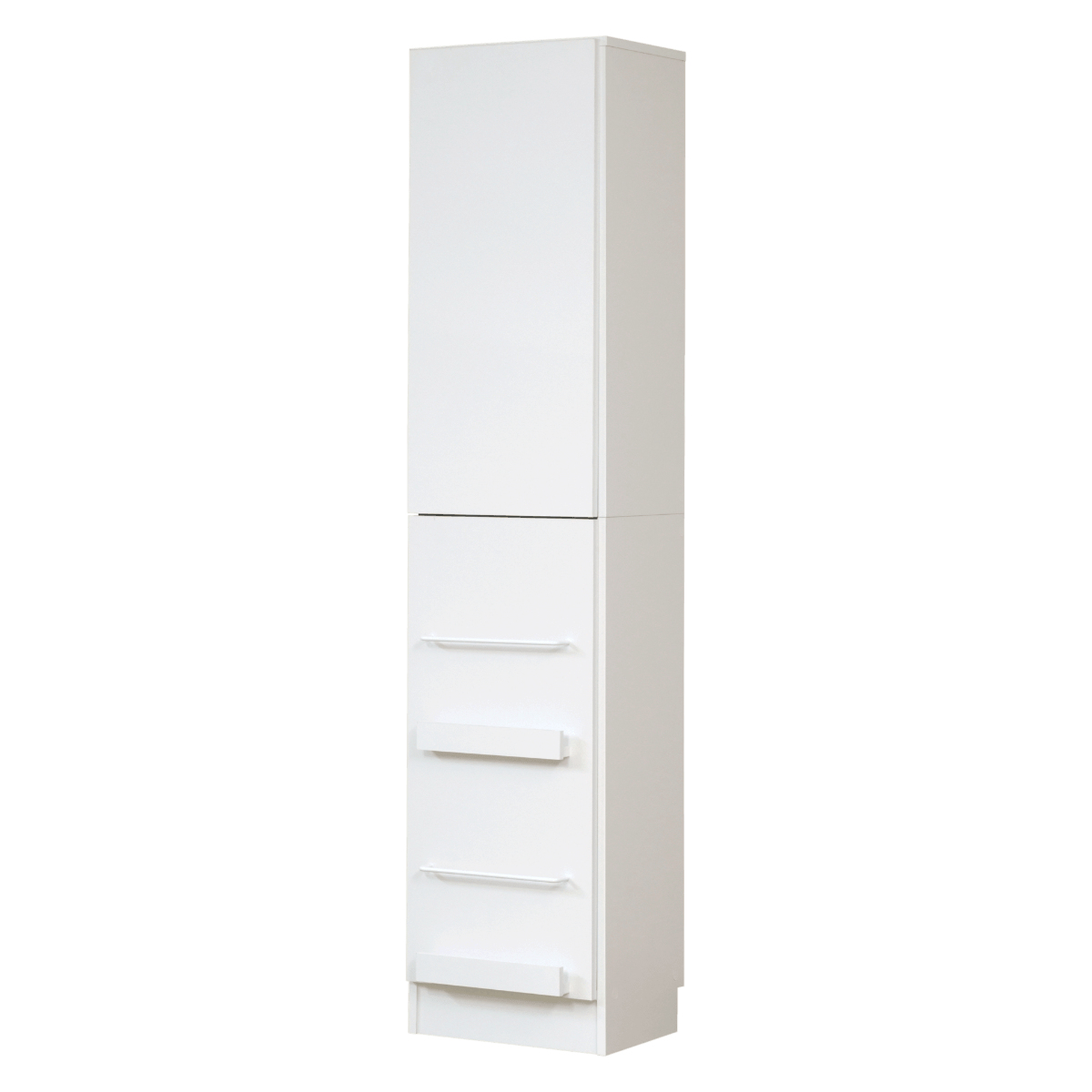 本棚 幅41.5cm 1cmピッチ ディスプレイラック スリム A4対応 扉付棚 ( ラック 棚 1cm刻み 可動棚 A4ファイル 扉付き 飾り棚 ディスプレイ 雑誌 壁面 大容量 ダークブラウン ホワイト ライトブラウン ) 【ホワイト】 ホワイト