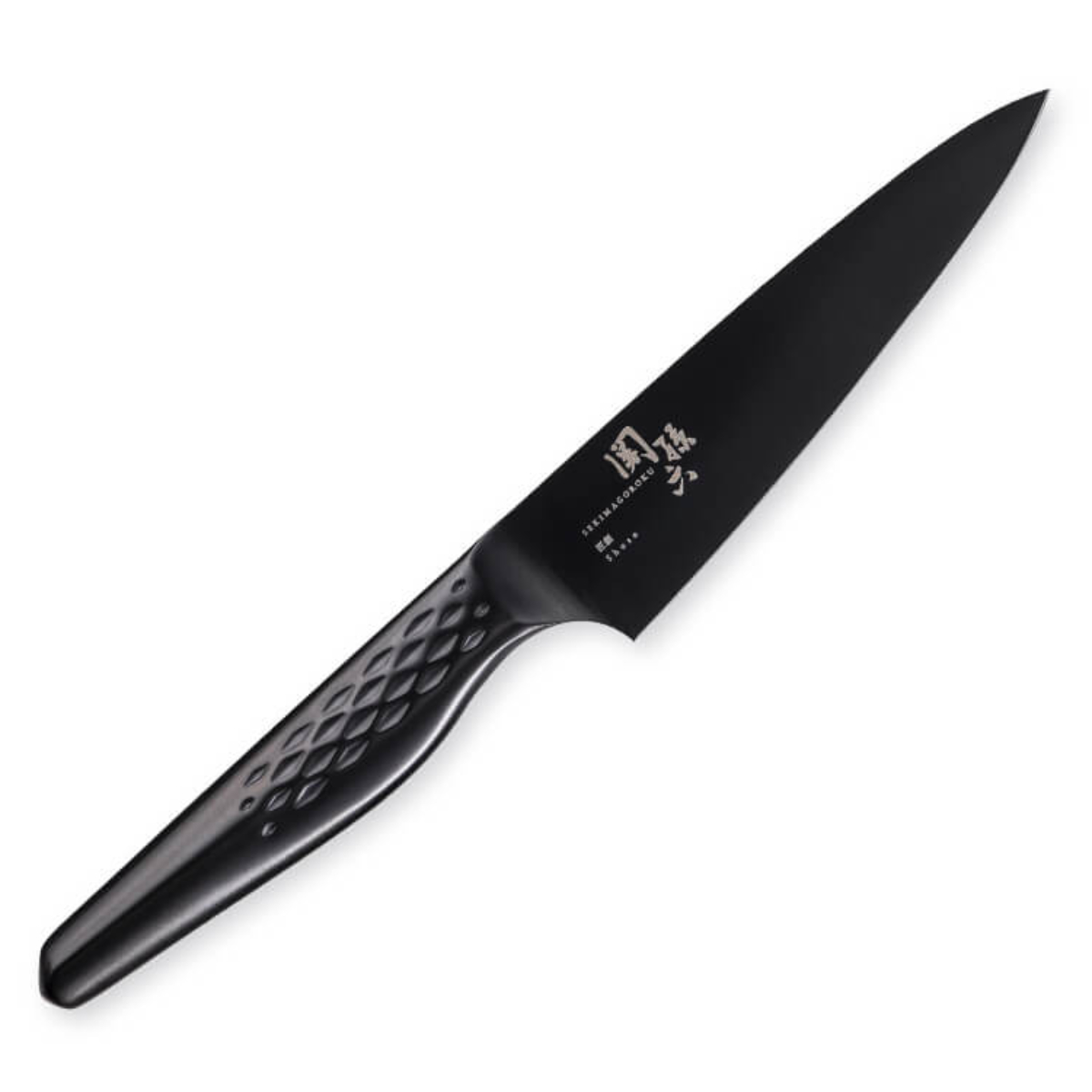 ペティナイフ 12cm 関孫六 匠創 漆黒 日本製 貝印 ( 果物包丁 果物ナイフ 小型包丁 洋包丁 食洗機対応 120mm オールステンレス 切れ味 飾り切り 細工切り 果物 キッチンナイフ キッチンツール 黒 ブラック )