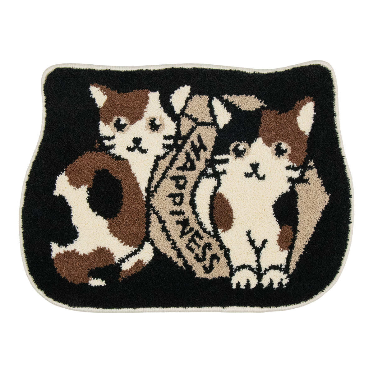 玄関マット 室内 マルチマット 45×60 ( 洗える 滑り止め かわいい コンパクト ふかふか 抗菌加工 幅60cm マット ラグ トイレ 寝室 ペット 洗濯機で洗える インテリア 洗面 チワワ 豆しば ハチワレ 猫 ) 【ミケ】 ミケ