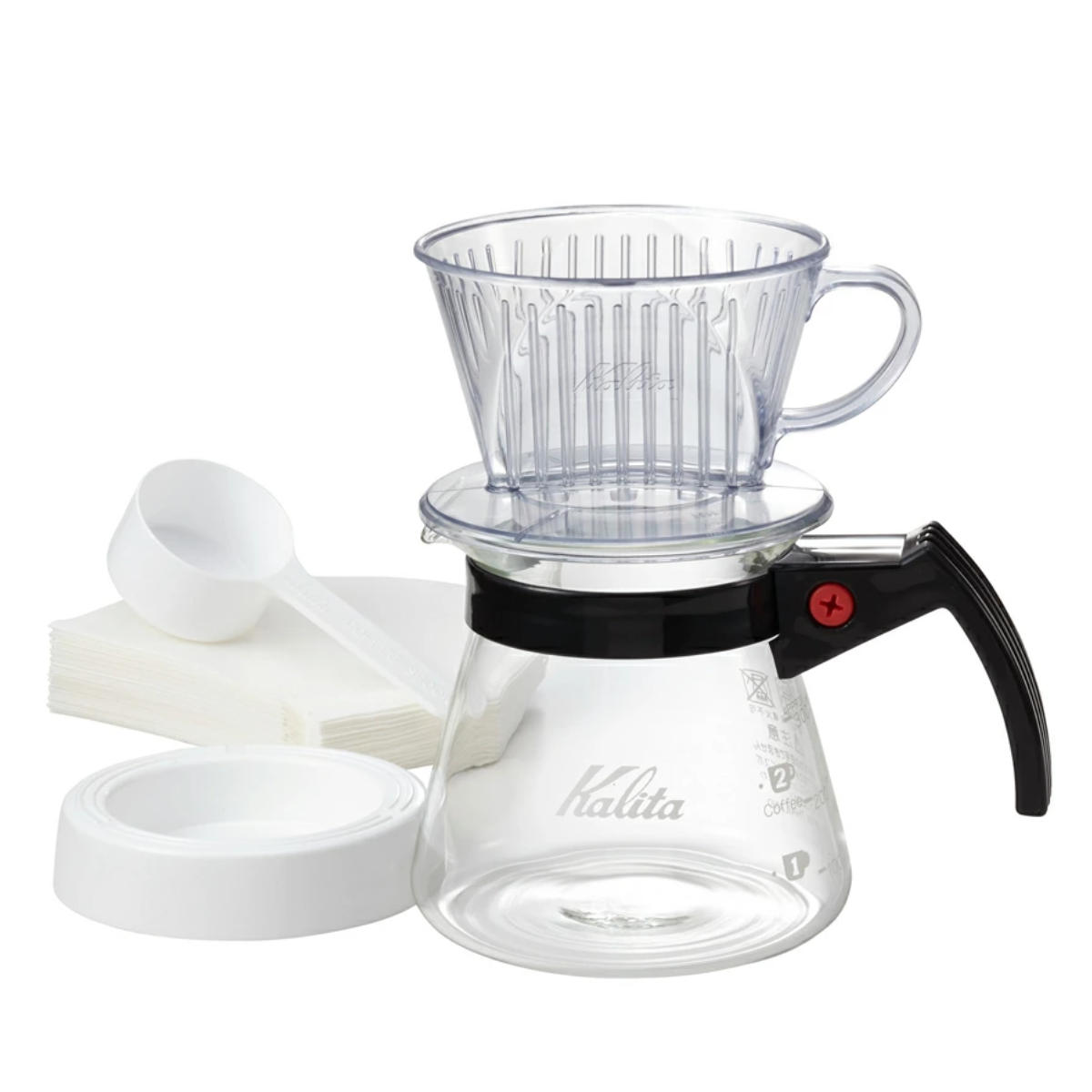 Kalita カリタ ドリップセット 101-D セット N ( 1~2人用 ドリッパー サーバー コーヒードリッパー コーヒーサーバー コーヒー おしゃれ 珈琲 用品 器具 コーヒーウェア ハンドドリップ 3つ穴 メジャーカップ 濾紙 ロト受け )