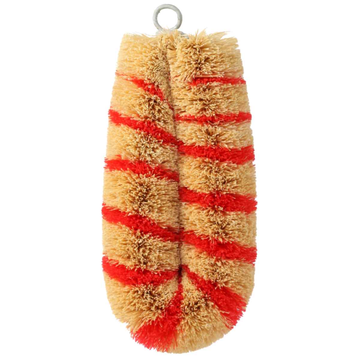 たわし 亀の子束子 日本製 シマシマ ロング コンパクト ( タワシ 束子 亀の子タワシ 長い キッチン掃除用品 キッチン用品 掃除用品 掃除グッズ 台所用品 ) 【レッド】 レッド