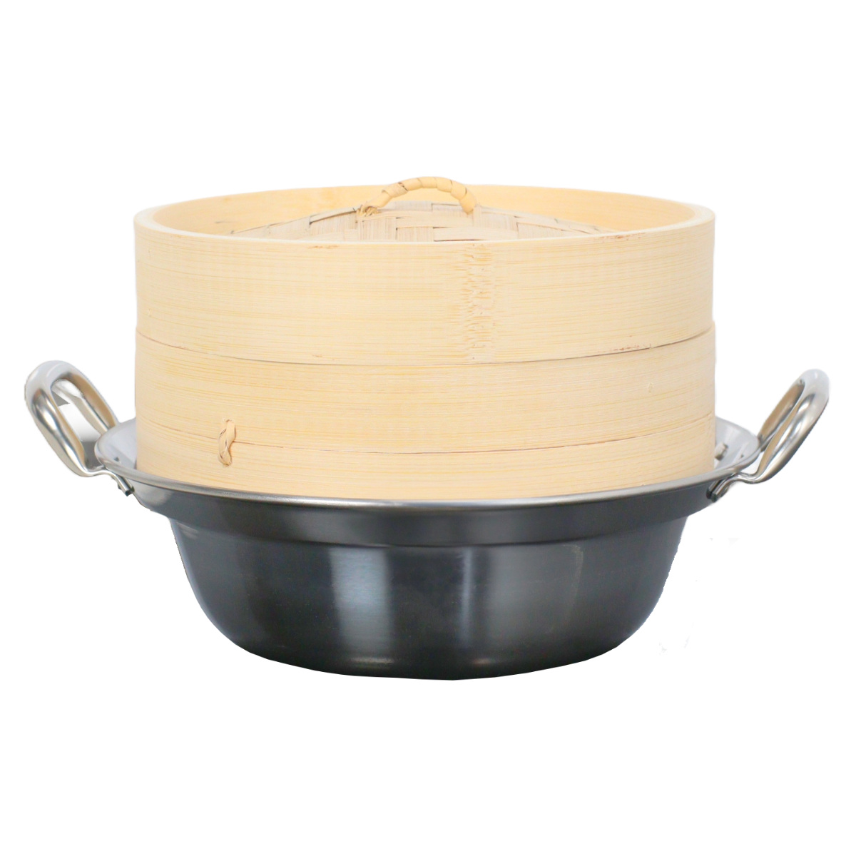 せいろ+鍋セット 18cm用 ( セイロ 鍋付き 鍋 セット 蒸し器 ガス火対応 IH対応 蒸籠 竹 蒸し鍋 18cm 中華蒸篭 中華蒸籠 一人暮らし 点心 飲茶 小籠包 焼売 シュウマイ ステンレス鍋 調理鍋 万能鍋 両手鍋 )