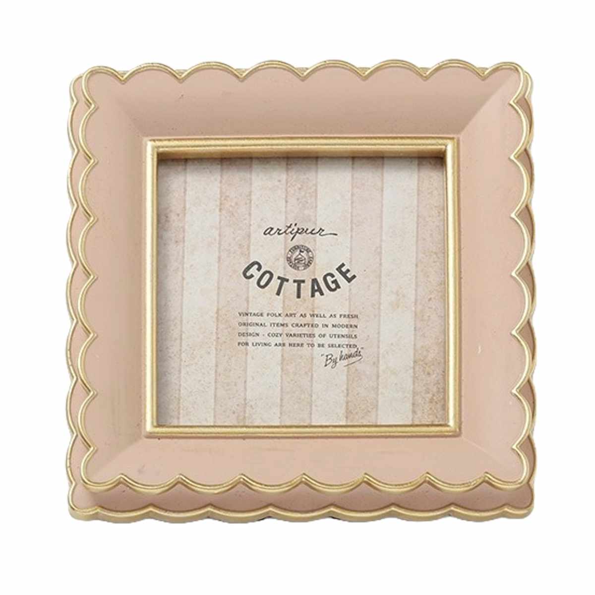 フォトフレーム スクエア波形フォトフレーム スクエア レジン ( 写真立て フォトスタンド 写真 フレーム ミニ 小さめ ましかく 正方形 幅15cm かわいい アンティーク調 ましかくプリント 壁掛け 置き型 ウエディングフォト ) 【ピンク】 ピンク