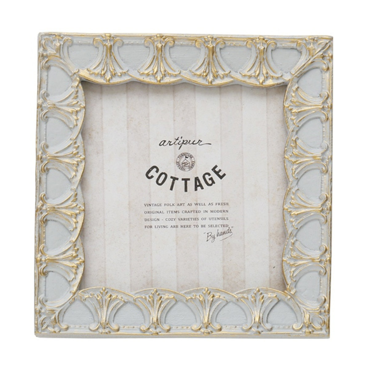 フォトフレーム S スクエア レジン ( 写真立て フォトスタンド 写真 フレーム ポストカード ましかく 正方形 幅14cm アンティーク調 ウエディングフォト ましかくプリント 壁掛け 置き型 ウェルカムスペース ピクチャーフレーム ) 【グレー】 グレー