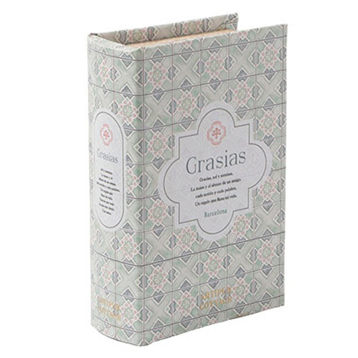 小物入れ ブックボックス S ふた付き 幅17×奥行11×高さ5cm ( 収納 ブック型 ボックス 小物収納 収納ボックス 収納ケース 本型 フタ付き おしゃれ ディスプレイ 雑貨 アンティーク調 シークレットボックス インテリア ) 【グリーン】 グリーン