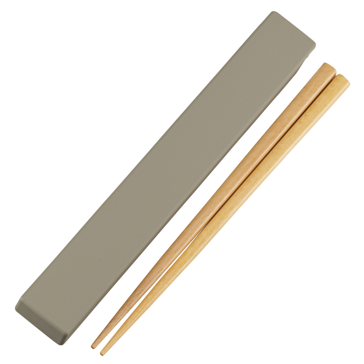 箸箱セット やさしい彩り箸箱&抗菌箸 ( お箸 食洗機対応 箸箱 セット 抗菌 18cm 大人 天然木 スライド式 日本製 食洗機OK カトラリー お弁当用 給食 携帯用 はし箱 木製 天然木製 抗菌加工 ) 【あま色】 あま色