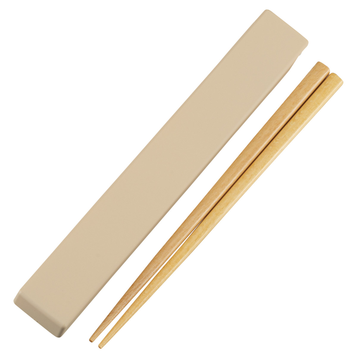 箸箱セット やさしい彩り箸箱&抗菌箸 ( お箸 食洗機対応 箸箱 セット 抗菌 18cm 大人 天然木 スライド式 日本製 食洗機OK カトラリー お弁当用 給食 携帯用 はし箱 木製 天然木製 抗菌加工 ) 【キナリ】 キナリ