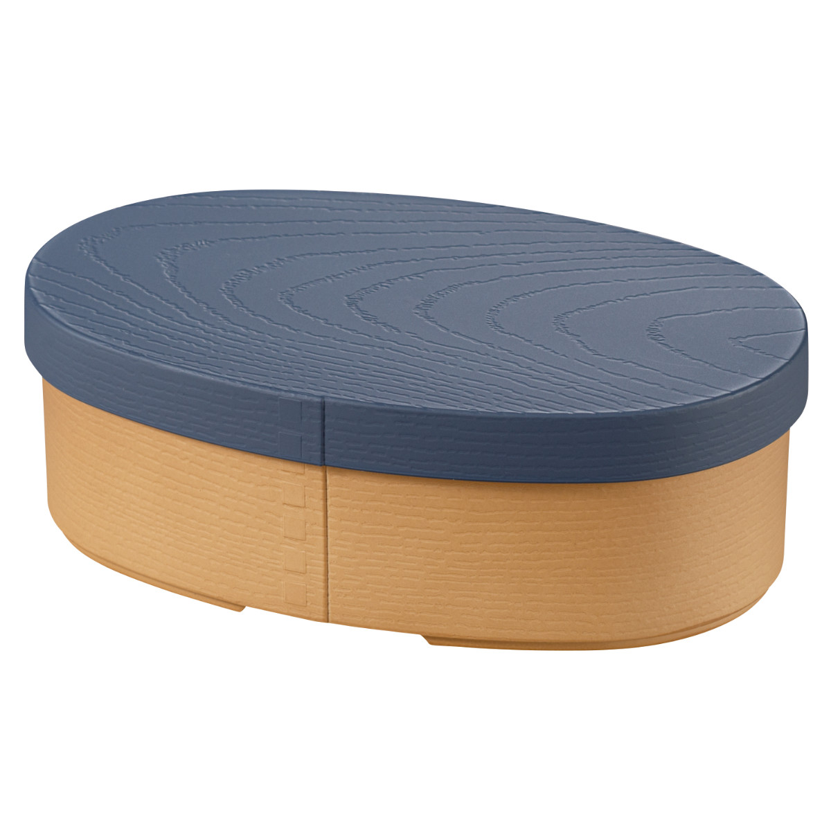 弁当箱 475ml 1段 やさしい彩り抗菌小判弁当 曲げわっぱ ( お弁当箱 ランチボックス レンジ対応 食洗機対応 抗菌 一段 日本製 レンジOK 食洗機OK 弁当 お弁当 ランチバンド付き 大人 抗菌加工 木目調 ) 【ルリ】 ルリ