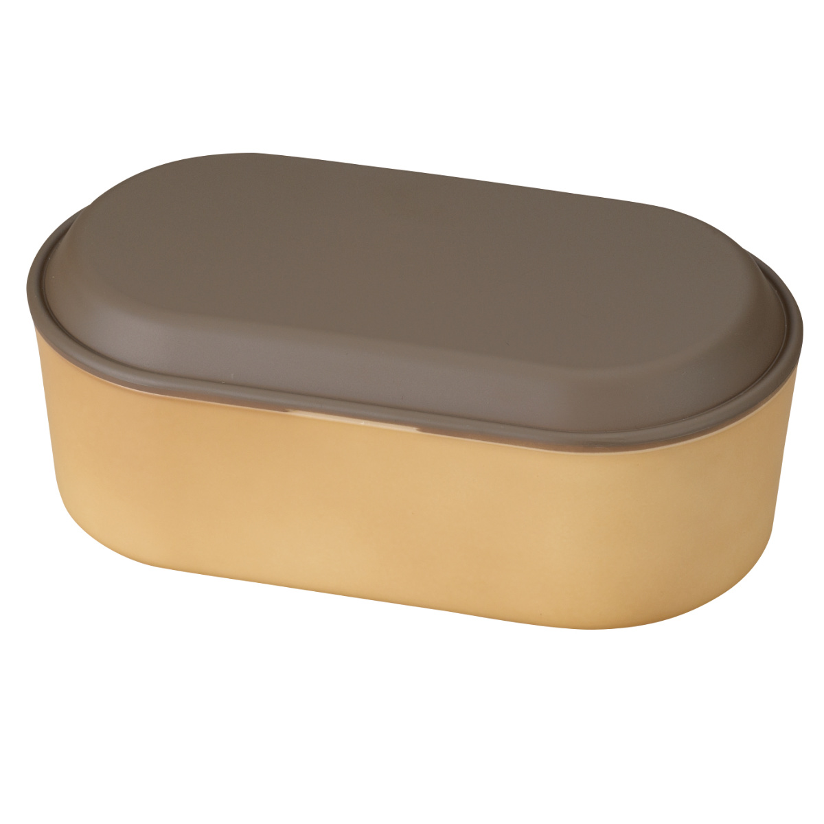 弁当箱 550ml earth color 抗菌オーバル1段弁当 ( お弁当箱 ランチボックス レンジ対応 食洗機対応 抗菌 一段 日本製 レンジOK 食洗機OK 弁当 お弁当 ランチバンド付き 大人 抗菌加工 仕切り付き ) 【ダークブラウン】 ダークブラウン