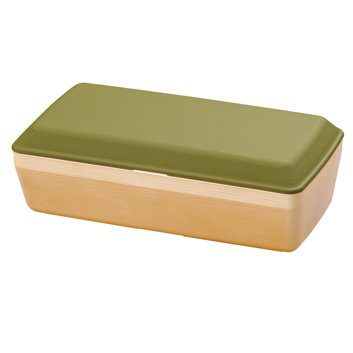 弁当箱 700ml 1段 earth color 抗菌長角弁当 ( お弁当箱 ランチボックス レンジ対応 食洗機対応 抗菌 一段 日本製 レンジOK 食洗機OK 弁当 お弁当 ランチバンド付き 大人 抗菌加工 仕切り付き ) 【オリーブ】 オリーブ