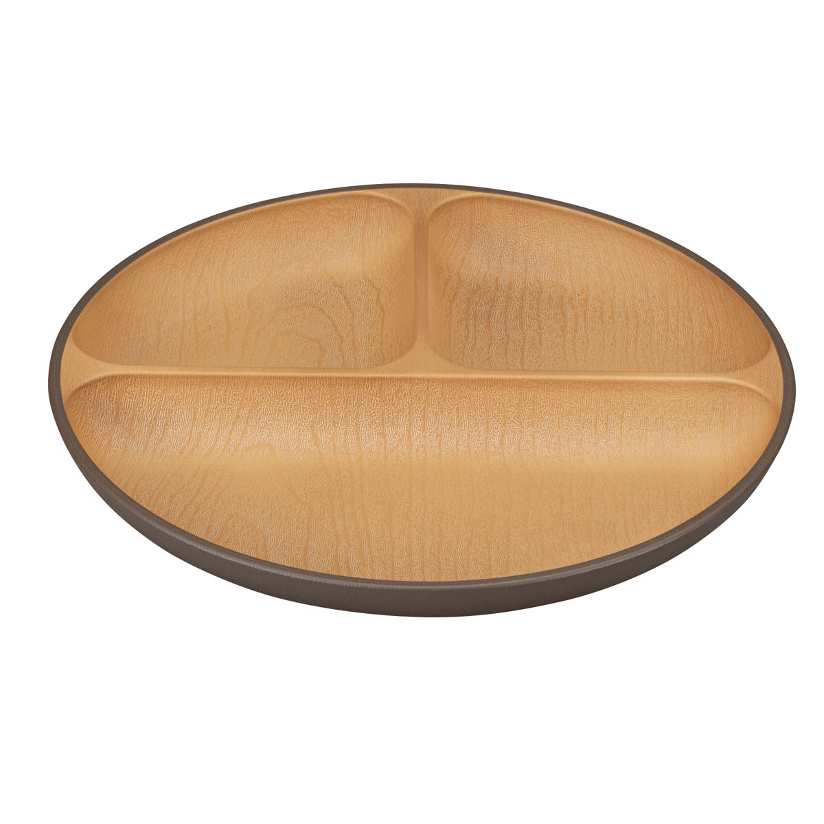 ランチプレート earth color 抗菌 ( 電子レンジ対応 食洗機対応 BPAフリー 日本製 皿 お皿 プレート 子供 子ども キッズ おしゃれ かわいい 仕切皿 ランチ皿 お子様ランチ 3つ仕切り ワンプレート 木目調 抗菌加工 ) 【ダークブラウン】 ダークブラウン