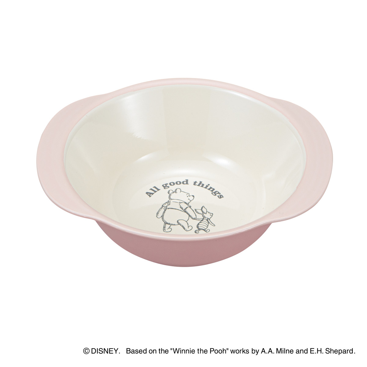 ボウル Pooh Bee 抗菌 くまのプーさん ( BPAフリー 日本製 電子レンジ対応 食洗機対応 プーさん ピグレット 鉢 器 うつわ おしゃれ かわいい ディズニー キャラクター スープ サラダ スープボウル 持ち手付き ) 【ピンク】 ピンク