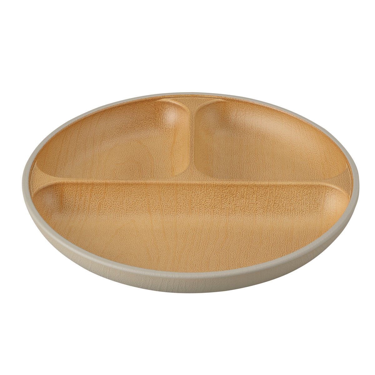 ランチプレート earth color 抗菌 S ( 電子レンジ対応 食洗機対応 BPAフリー 日本製 皿 お皿 プレート 子供 子ども キッズ おしゃれ かわいい 仕切皿 ランチ皿 お子様ランチ 3つ仕切り ワンプレート 木目調 抗菌加工 ) 【グレー】 グレー