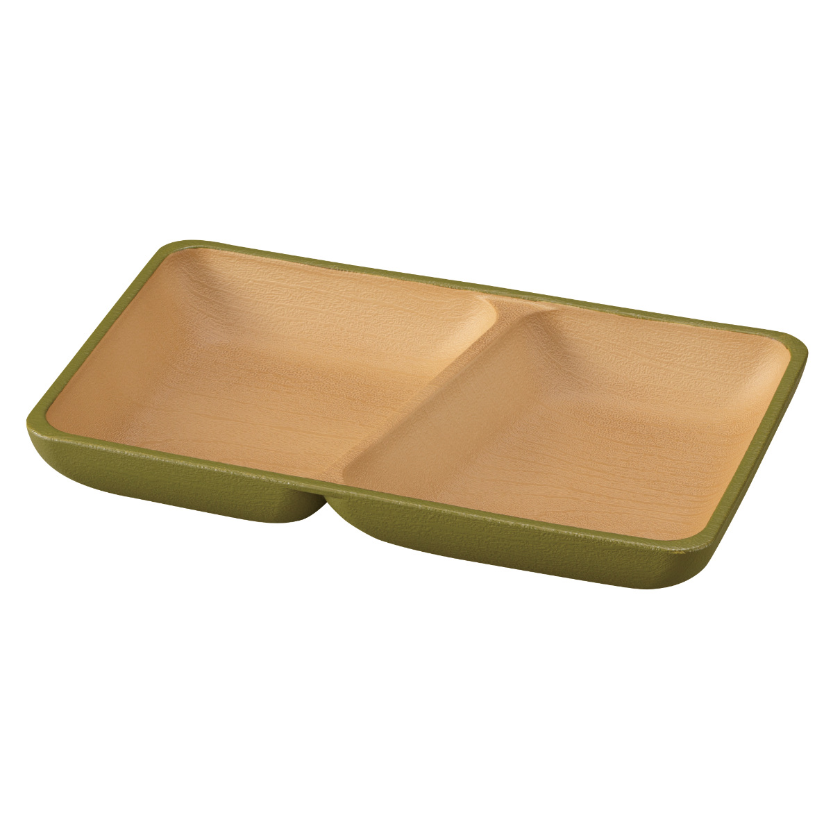 プレート earth color 抗菌 スクエア S ( BPAフリー 日本製 電子レンジ対応 食洗機対応 ランチプレート 皿 お皿 仕切り皿 ランチ皿 おしゃれ かわいい 軽い 割れにくい 2つ仕切り 21.5cm 子ども 介護 抗菌加工 木目調 ) 【オリーブ】 オリーブ
