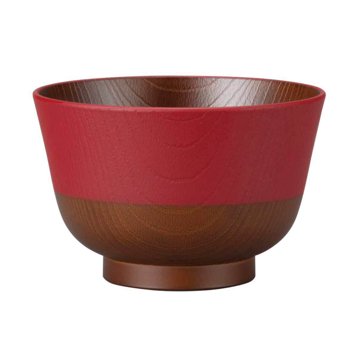 汁椀 日本伝統色 羽反塗分 ( 電子レンジ対応 食洗機対応 BPAフリー 日本製 碗 お椀 味噌汁碗 おしゃれ 軽い 割れにくい 味噌汁 スープ 国産 大人 子ども 木目調 ) 【古代朱】 古代朱