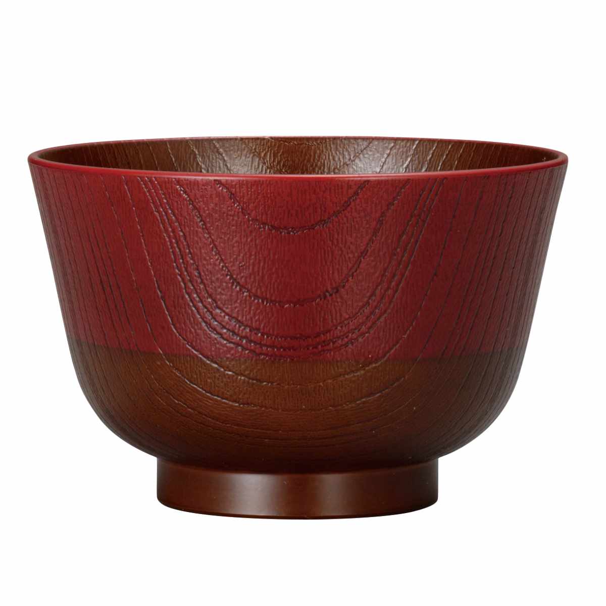 汁椀 日本伝統色 漆の汁わん ( 電子レンジ対応 食洗機対応 BPAフリー 日本製 碗 お椀 味噌汁碗 おしゃれ 軽い 割れにくい 味噌汁 スープ 国産 大人 子ども 木目調 ) 【古代朱】 古代朱