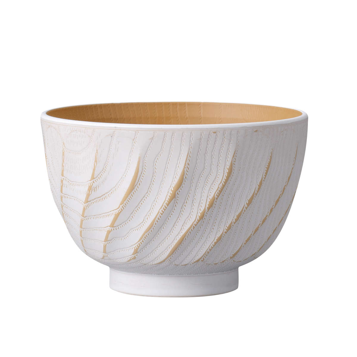 汁椀 匠彫研ぎ出し ( 電子レンジ対応 食洗機対応 BPAフリー 日本製 抗菌 味噌汁碗 お椀 碗 ボウル おしゃれ プラスチック スープボウル 味噌汁 スープ 軽い 割れにくい 国産 彫刻模様 ) 【シロ】 シロ