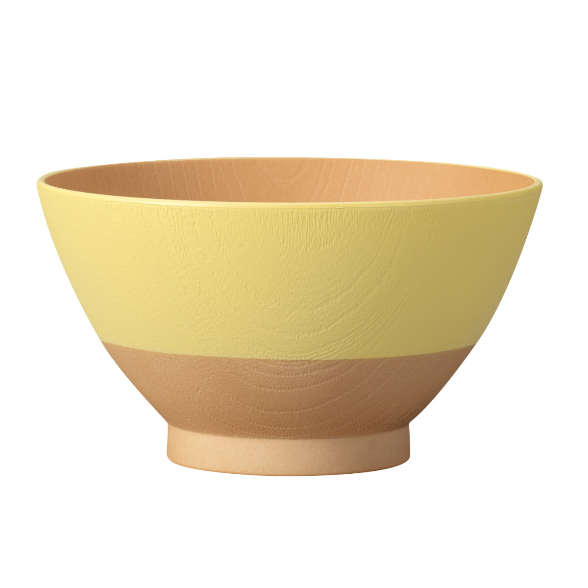 茶碗 日々色 抗菌 飯椀 ( BPAフリー 日本製 電子レンジ対応 食洗機対応 おしゃれ かわいい 11.8cm プラスチック シンプル パステル お茶わん ライスボウル 木目調 ) 【レモン】 レモン