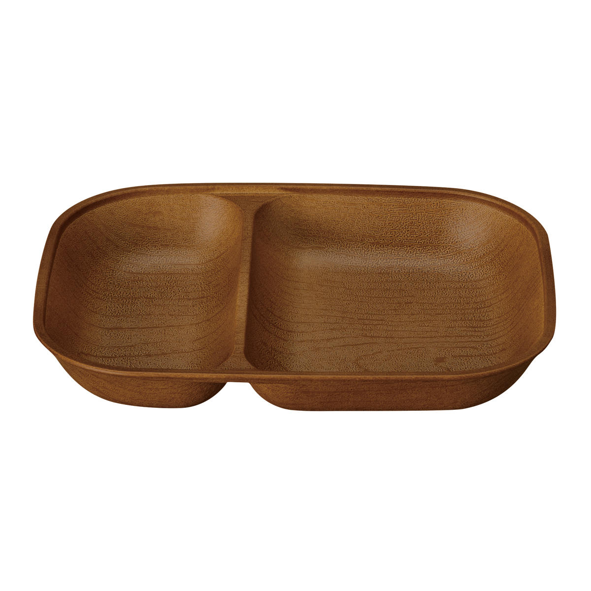 ランチプレート Woody 抗菌 すくえるスクエアプレート ( 電子レンジ対応 食洗機対応 BPAフリー 日本製 プレート 皿 お皿 仕切り皿 ランチ皿 おしゃれ ワンプレート 2つ仕切り 木目調 スクエア 角皿 四角 軽い 割れにくい ) 【オーバルブラウン】 オーバルブラウン