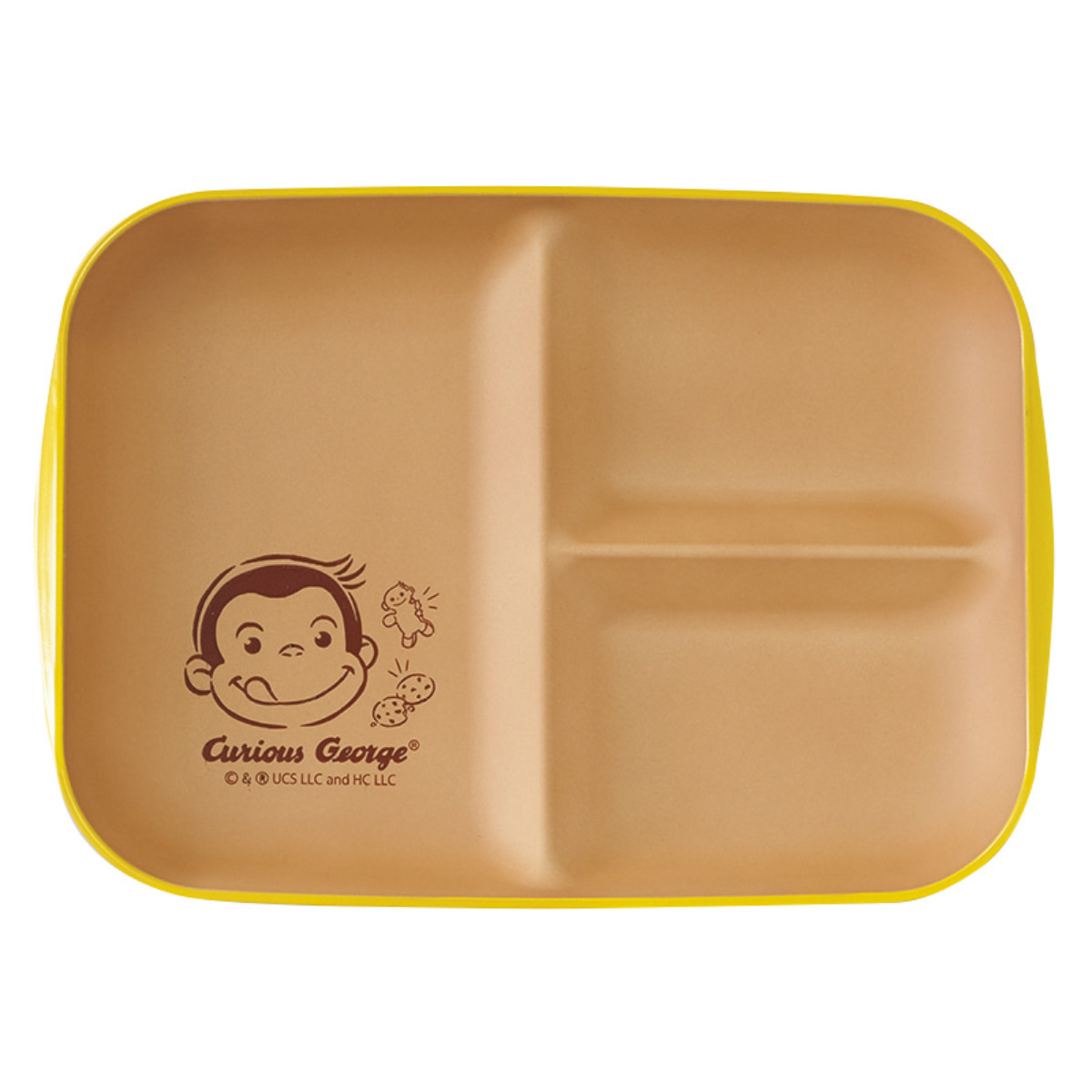 ランチプレート おさるのジョージ CG 塗ランチプレート アイボリー ( BPAフリー 電子レンジ対応 食洗機対応 キャラクター お皿 仕切り 皿 食器 かわいい おしゃれ ナチュラル )