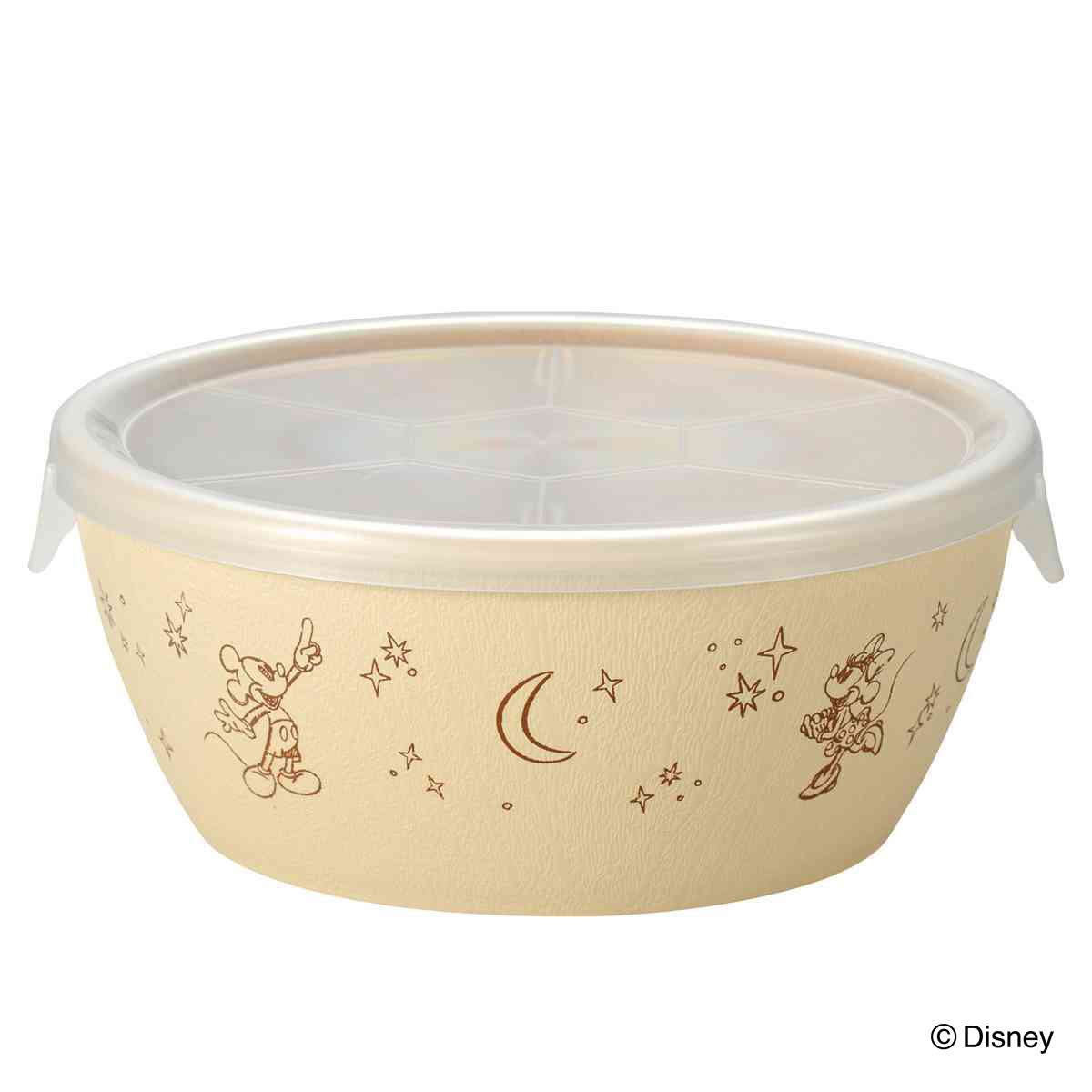 保存容器 500ml 抗菌保存容器 ディズニー ミッキー BPAフリー ( 容器 保存 日本製 電子レンジ対応 食洗機対応 ミッキーマウス 食品保存 丸 ストッカー フードストッカー キャニスター キャラクター 軽い 割れにくい 作り置き ) 【アイボリー】 アイボリー