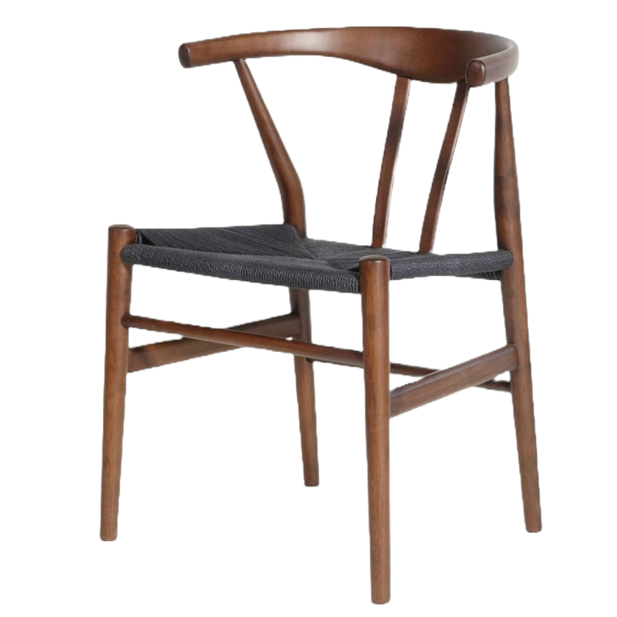 ダイニングチェア 座面高44cm リボーンチェア お掃除ロボット対応 ペーパーコード ビーチ ブラウン塗装 ( リプロダクト デザイナーズチェア チェア Yチェア 椅子 食卓 背もたれ 天然木 ブラウン 北欧 無垢材 曲木 ) 【ブラック】 ブラック