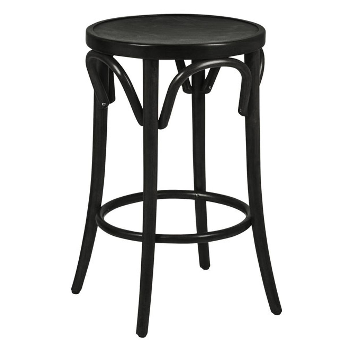 スツール 高さ65cm 曲木チェア アルト ( チェア チェアー 木製 天然木 1人掛け イス 椅子 いす 腰掛け ベントウッドチェア 丸 曲線 来客用 キッチン 玄関 背もたれなし 円形 完成品 おしゃれ 丸椅子 ) 【ブラック】 ブラック