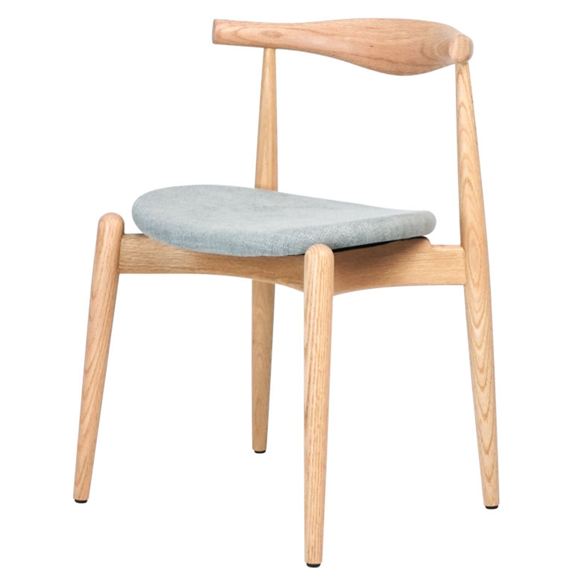 ダイニングチェア 座面高45cm レッドオーク 9109 ( チェア ダイニング イス 椅子 食卓椅子 完成品 木製 天然木 肘なし スタッキング 背もたれ アーチ形状 ファブリック チェアー いす 食卓 リビング 木製椅子 リビングチェア ) 【ライトグレー】 ライトグレー