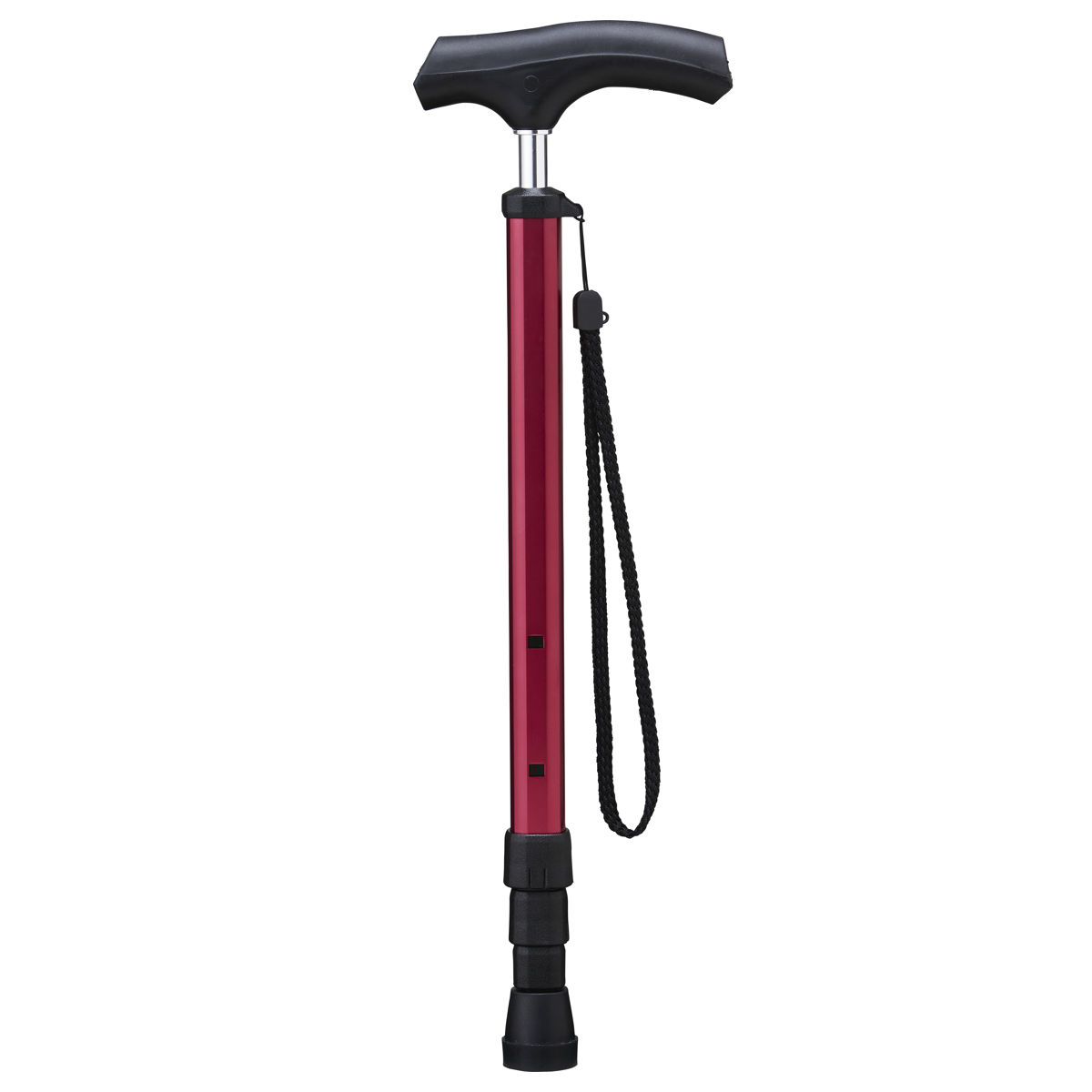 杖 伸縮タイプ 愛杖 ポケットステッキ アルミ 収納袋付き ( つえ ツエ 伸縮杖 一点杖 伸縮 長さ調節 軽量 介護 歩行補助 高齢者 おしゃれ 介護用品 SGマーク ストラップ付 持ち運び コンパクト 4段階調節 歩行 補助 リハビリ ) 【レッド】 レッド