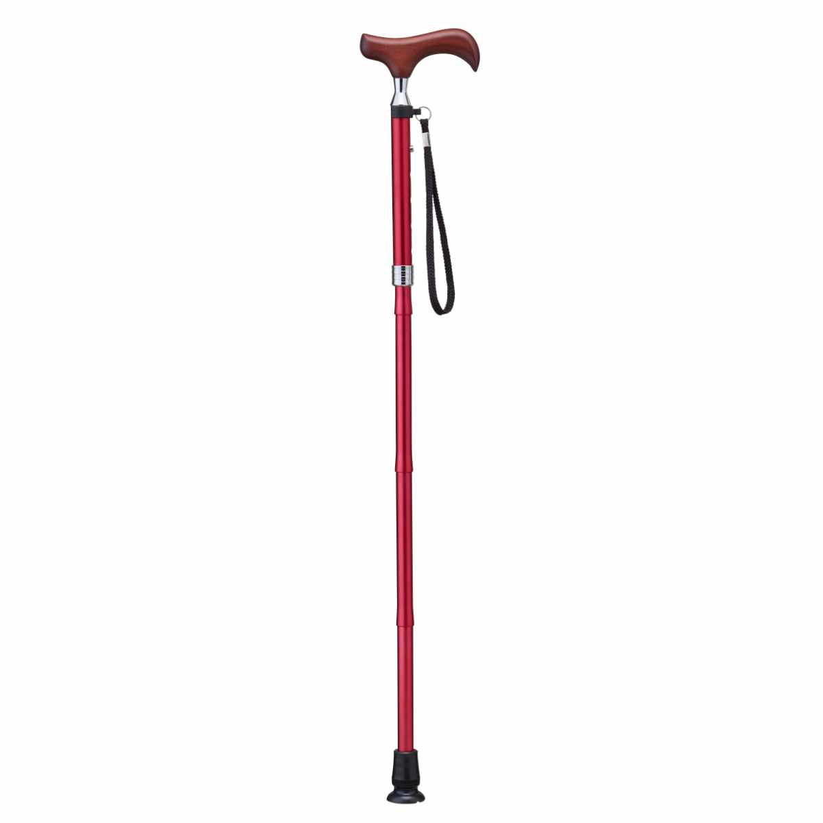 杖 折りたたみタイプ 愛杖 Eシリーズ 無地 アルミ スリムネック ( つえ ツエ 長さ調節 自立 軽量 介護 歩行補助 高齢者 介護用品 5段階調節 歩行 補助 リハビリ 衝撃吸収 転倒防止 折りたたみ式 折りたたみ ) 【レッド】 レッド