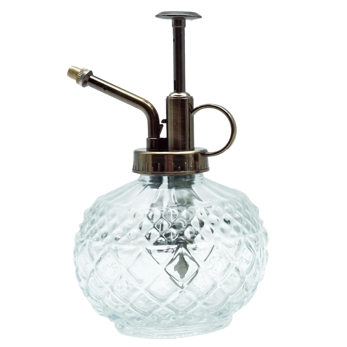 霧吹き ガラススプレイヤー クロス ( ガラス スプレー ミストボトル スプレーボトル ガラス製 霧ふき 霧吹 おしゃれ ガーデニング 観葉植物 ディスプレイ お手入れ 250ミリ 水やり アンティーク調 ) 【クリア】 クリア