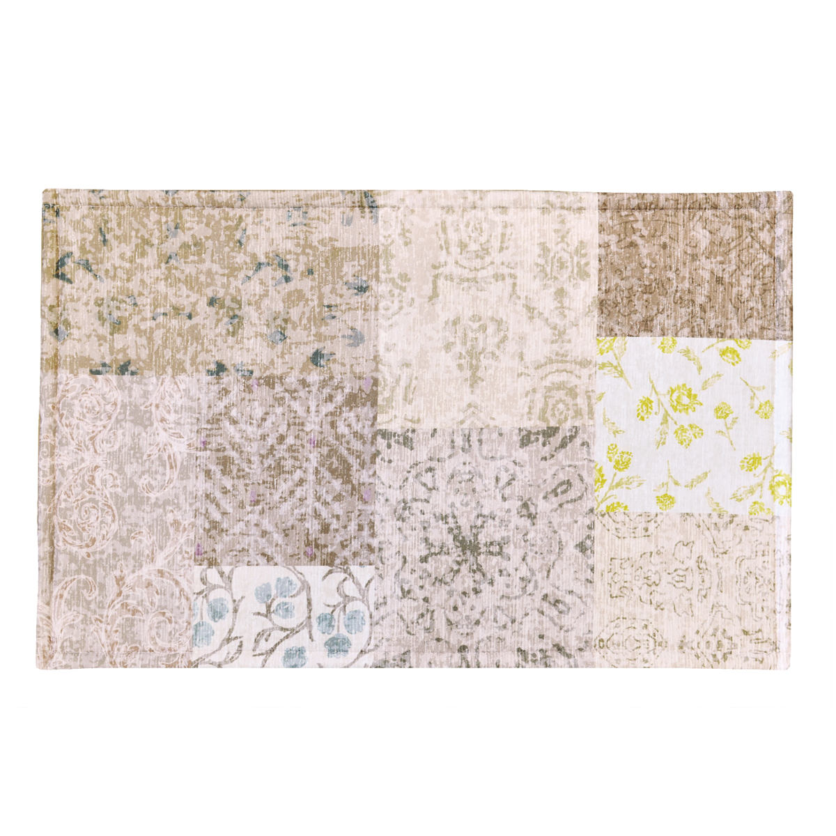 玄関マット 50×80 cm エルヴァン インテリアマット 室内 すべり止め付き ( 滑り止め ズレにくい 玄関 屋内 マット エントランスマット 室内用玄関マット 寝室 ベッド横 室内用 長方形 おしゃれ ヴィンテージ 抗菌 防臭 すべり止め ) 【ベージュ】 ベージュ