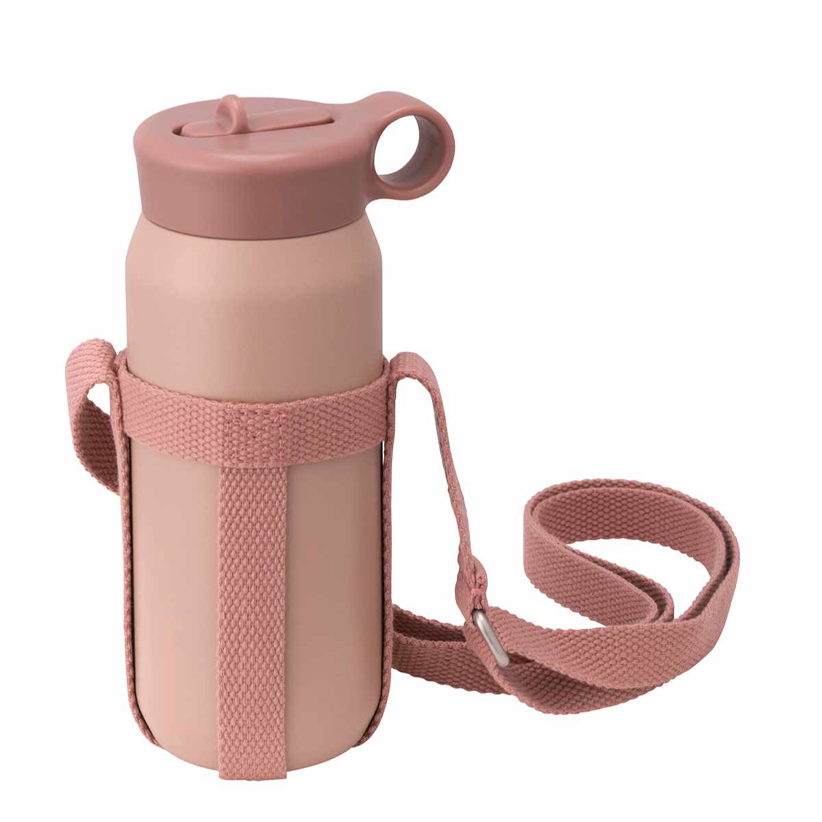 KINTO キントー プレイタンブラー 480ml ストラップセット ( 保冷 キッズ 子ども 子供 二重構造 ステンレス 水筒 ボトルマグ タンブラー おしゃれ かわいい シンプル ストロー 幼児 ストロー付き 真空二層構造 マグ ストラップ付き ) 【アッシュピンク】 アッシュピンク