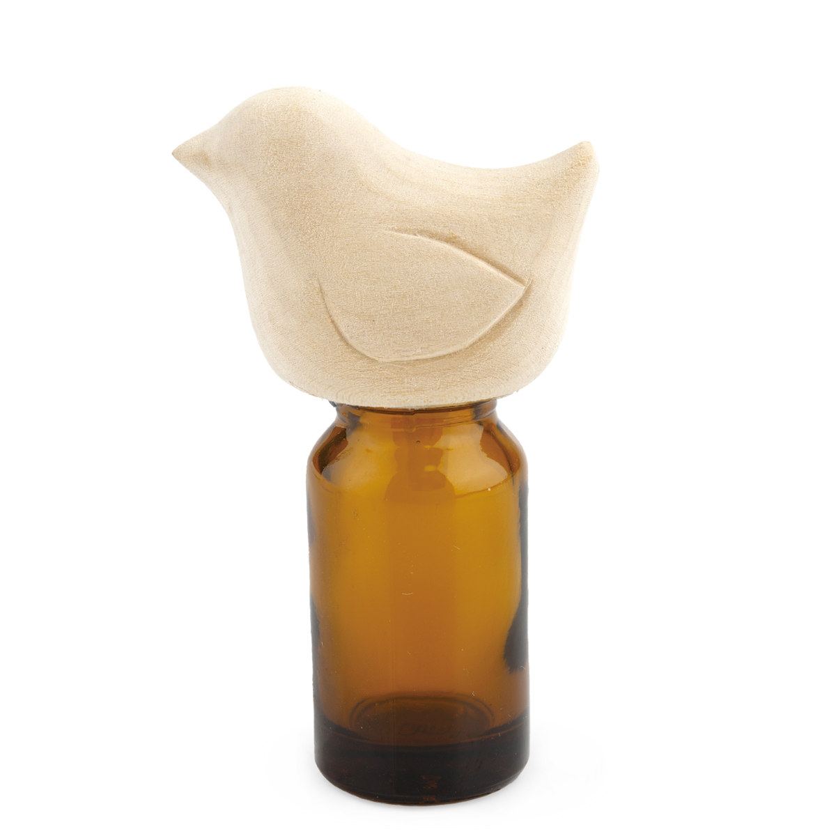 アニマルエッセンシャルオイルキャップ アロマオイル ( アロマキャップ 蓋 フタ 天然木 遮光瓶付き ガラス瓶 アロマ 香り 遮光瓶 ディフューザー フレグランスオイル エッセンシャルオイル 動物 かわいい インテリア おしゃれ ) 【バード】 バード