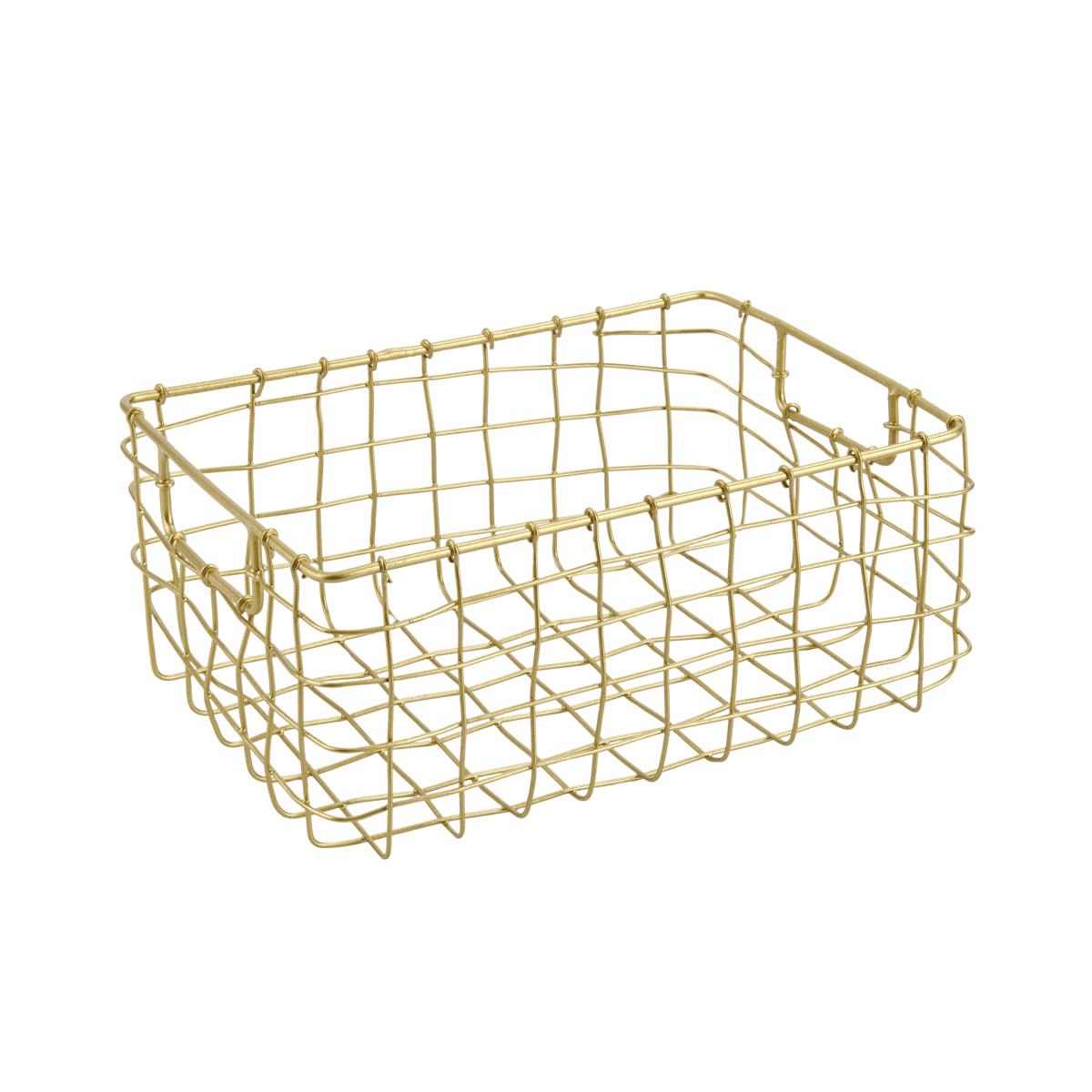 シトア ワイヤーバスケット 持ち手無し レクタングル S バスケット かご ( 収納 カゴ 籠 四角 収納バスケット 小物入れ ハンドメイド 小物収納 ワイヤー 鉄 アイアン おしゃれ オシャレ かわいい カワイイ シンプル ベーシック )
